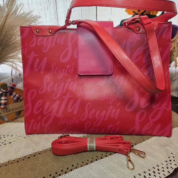 Seytu Hot Pink Tote Bag w/Shoulder Strap - Picture 1 of 8